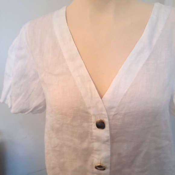 White linen S zara blouse - Picture 4 of 7